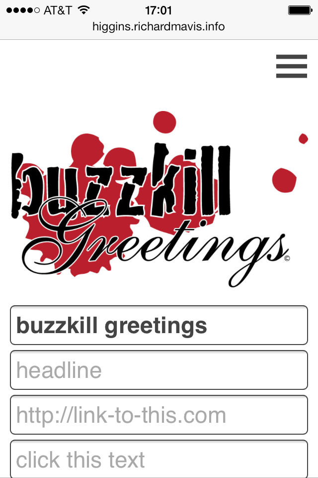 Admin page editing on small screens.